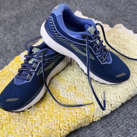 Brooks Ghost 12 Women Running Shoes Navy Blue Size 7.5 Athletic Sneakers solid - Picture 1 of 16